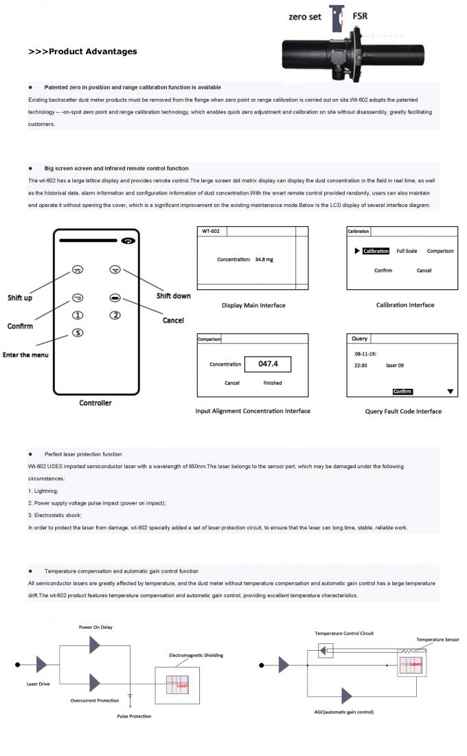 WT602 M&aacute;y đo bụi bằng laser theo d&otilde;i PM thời gian thực cho c&aacute;c nồi hơi c&ocirc;ng nghiệp CEMS v&agrave; hệ thống kiểm so&aacute;t kh&iacute; thải 3
